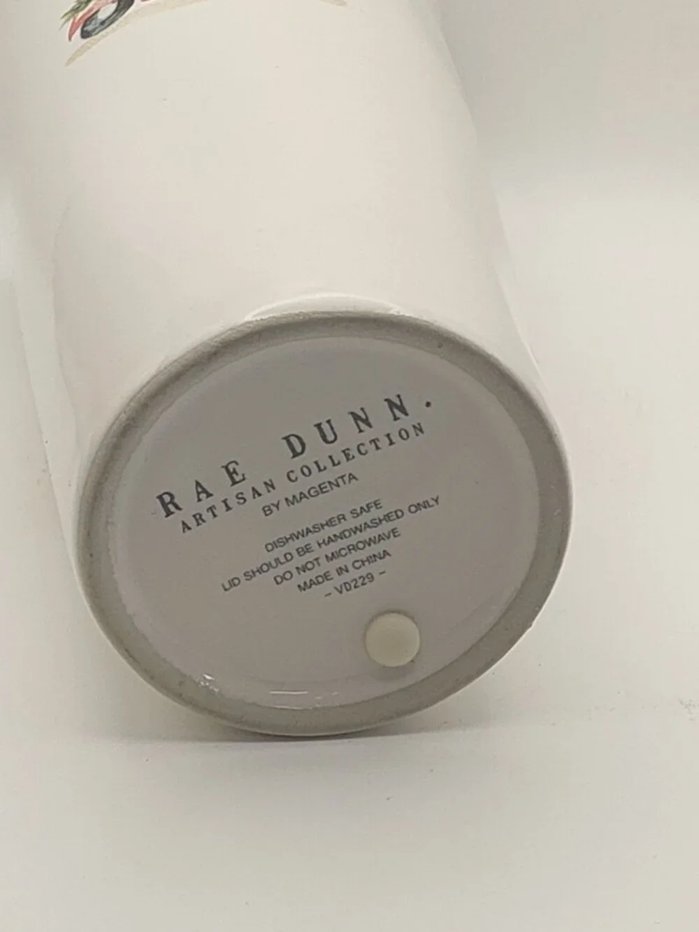 Rae Dunn Christmas Home For Holidays Travel Coffee Mug With Lid Ceramic 6.75”